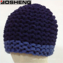 Moda hombres Royalblue ganchillo de punto de invierno Beanie Hat